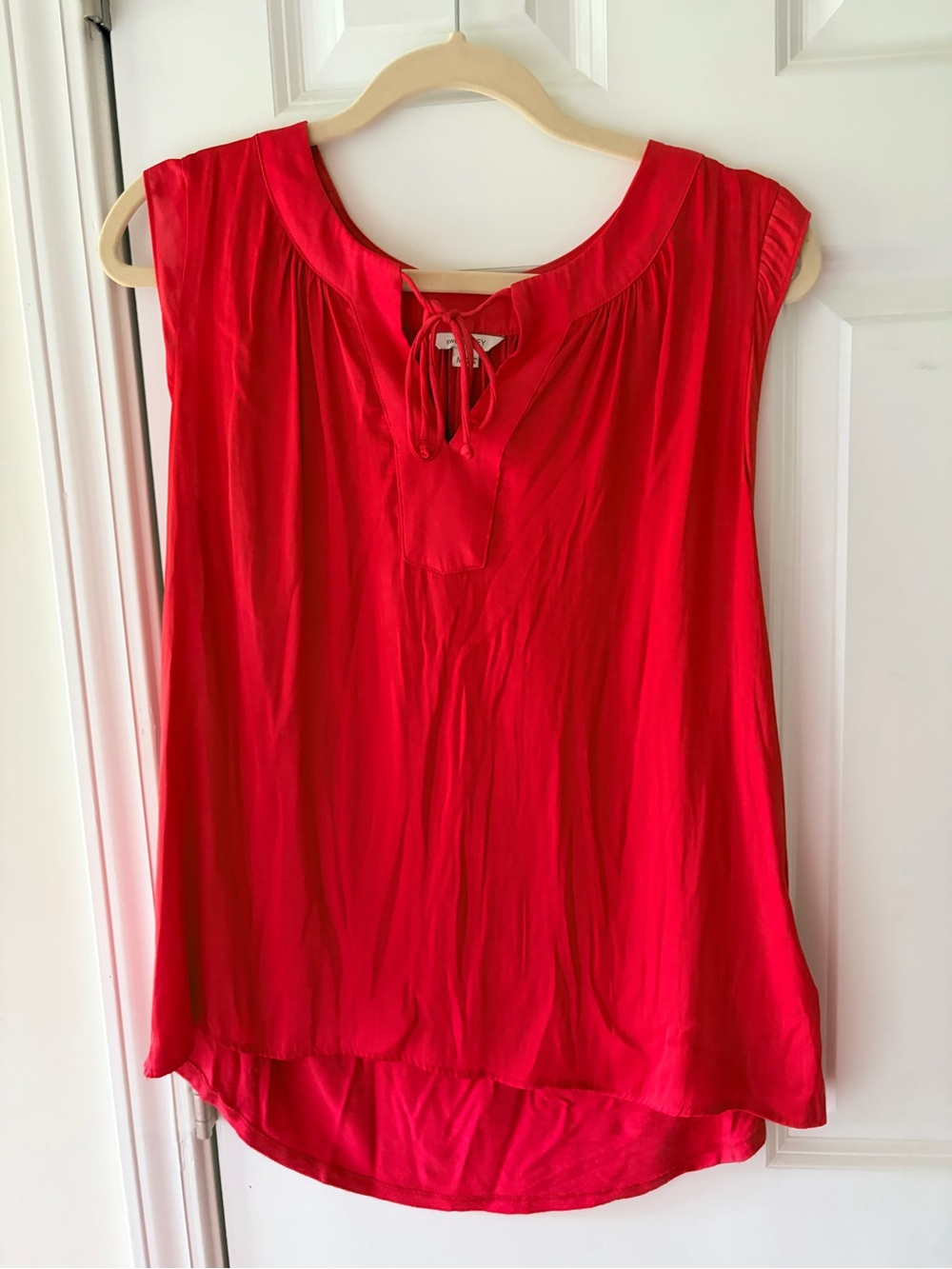 Red Sleeveless Tie-Neck Women’s Top